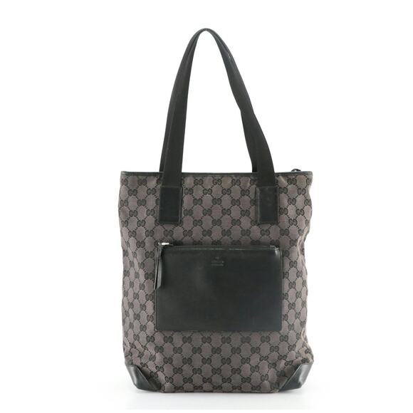 Authenticated Gucci Gray Canvas & Leather GG Tote - Picture 3 of 13